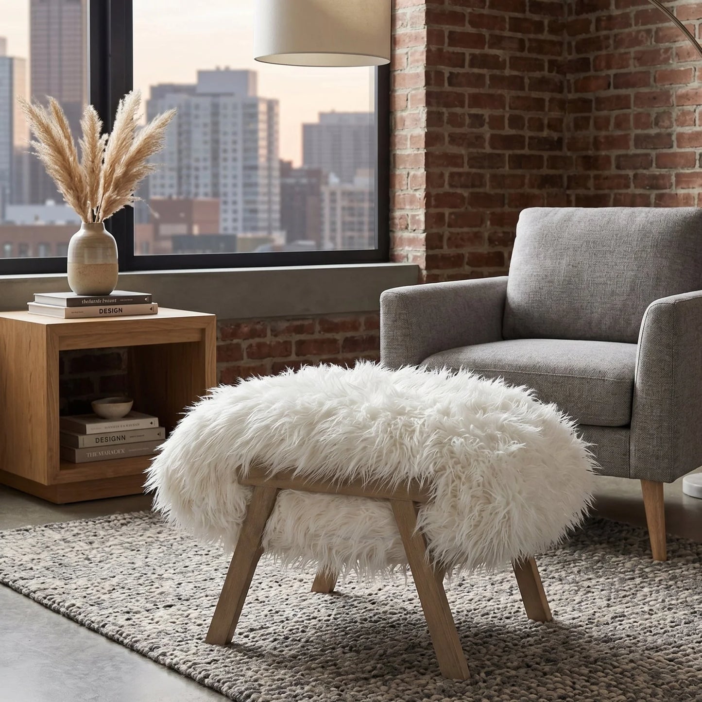 Luxury Upholstered Modern Fabric Ottoman European Style for Villa
