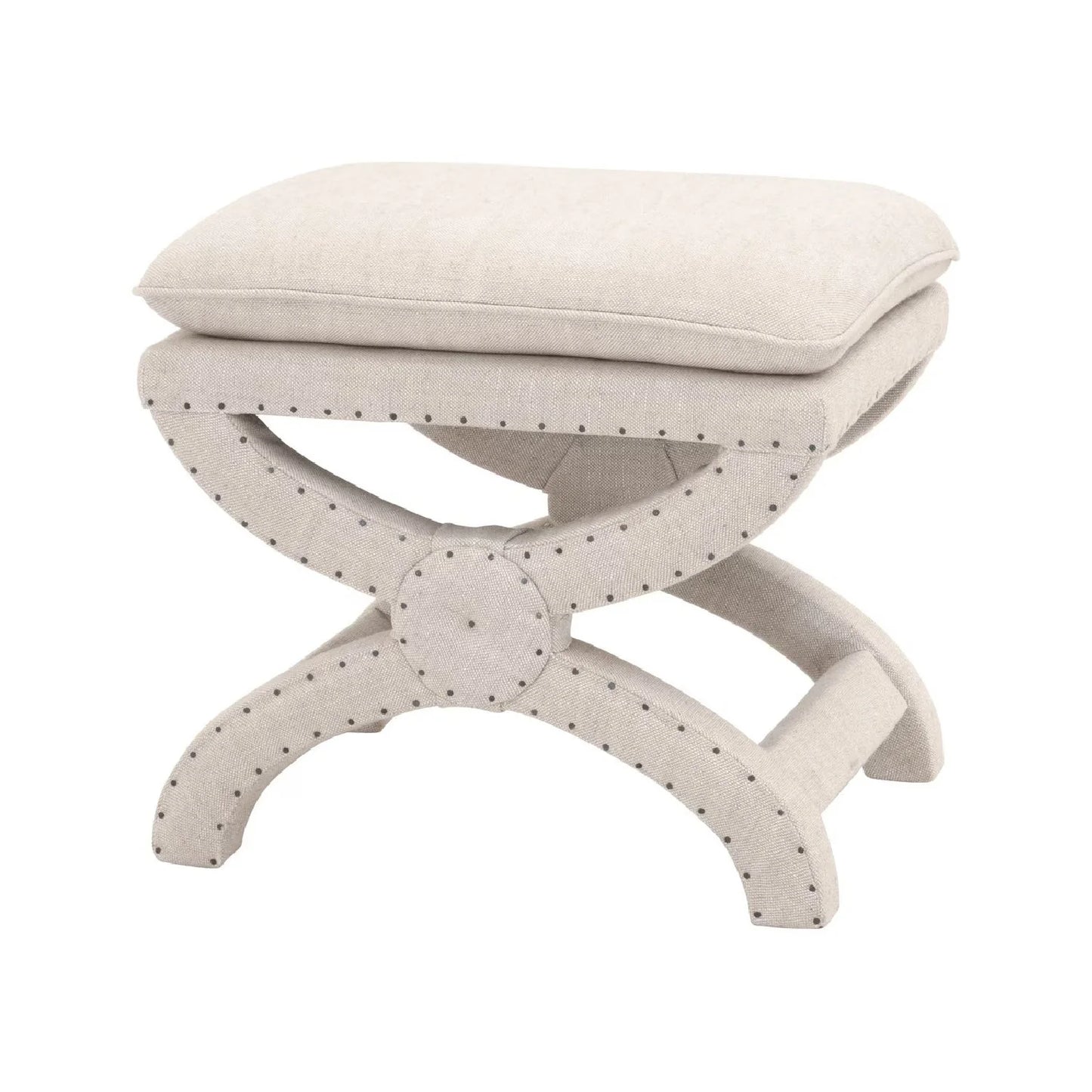 Luxury Upholstered Modern Fabric Ottoman European Style for Villa