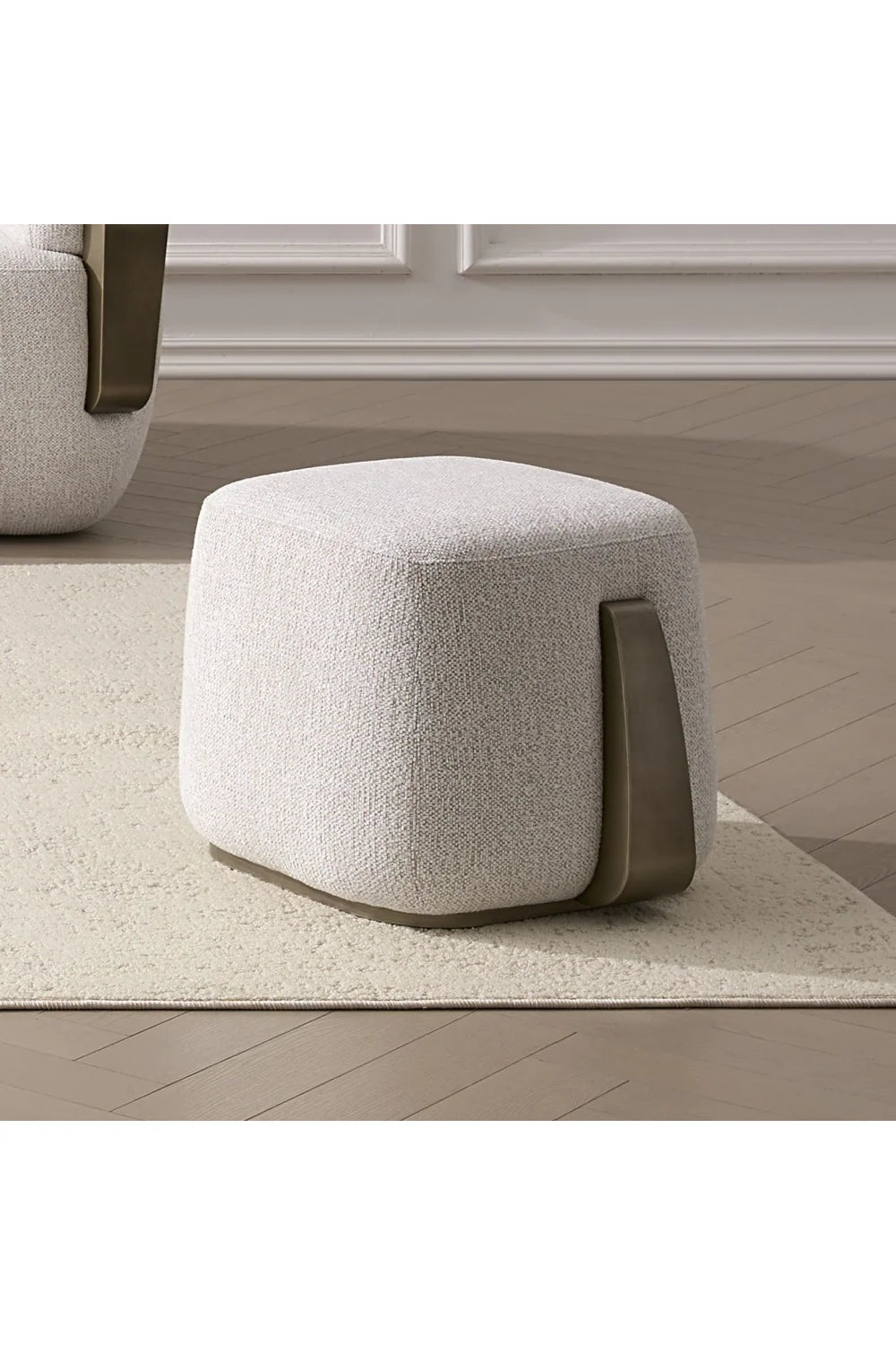 Luxury Upholstered Modern Fabric Ottoman European Style for Villa
