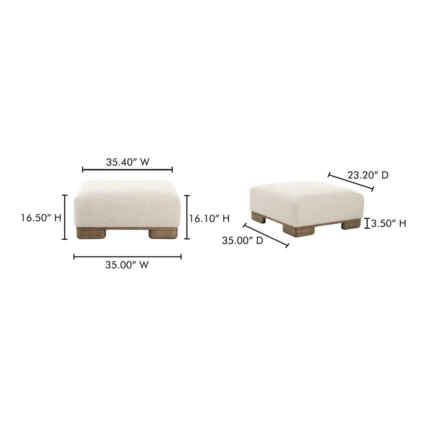 Luxury Upholstered Modern Fabric Ottoman European Style for Villa