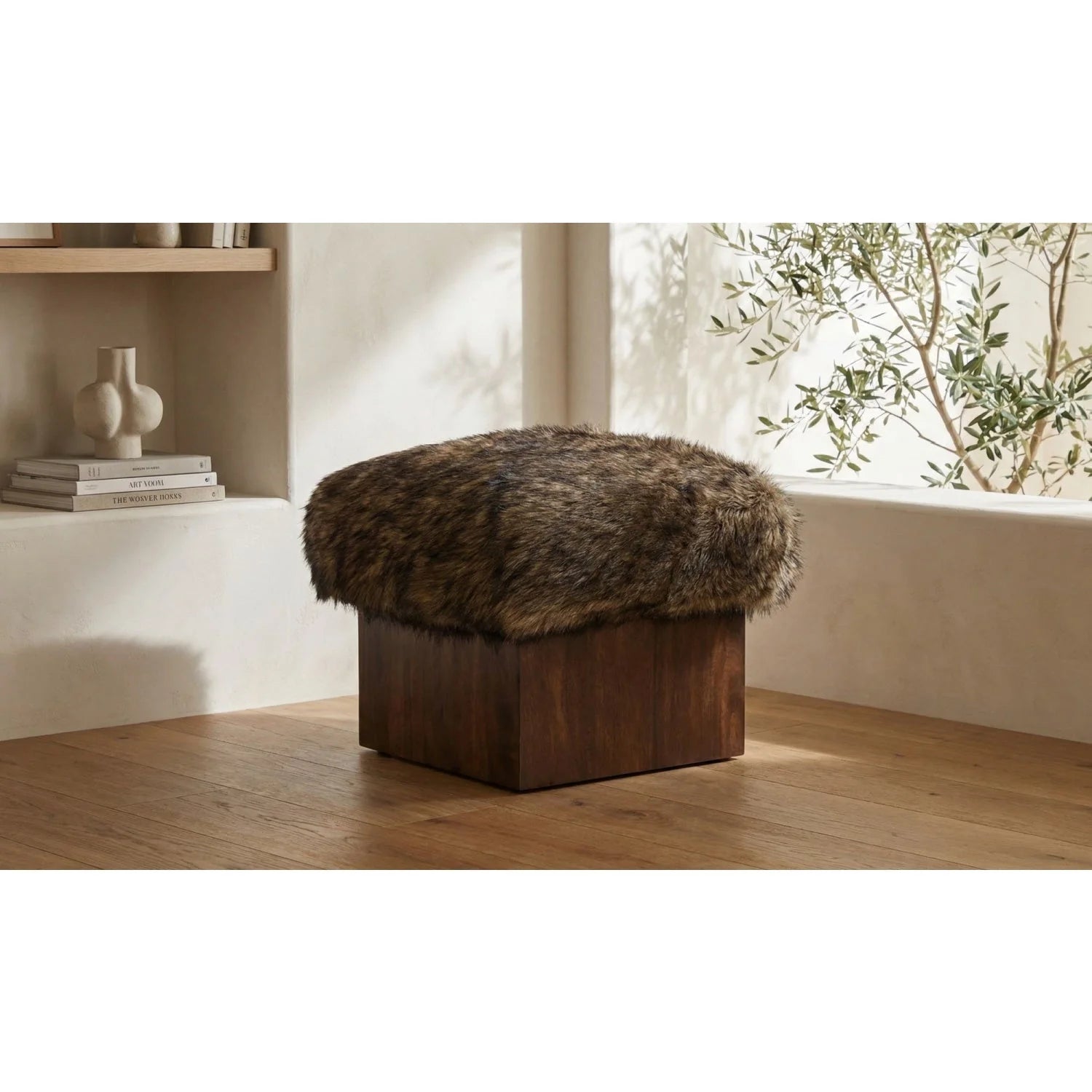 Luxury Upholstered Modern Fabric Ottoman European Style for Villa