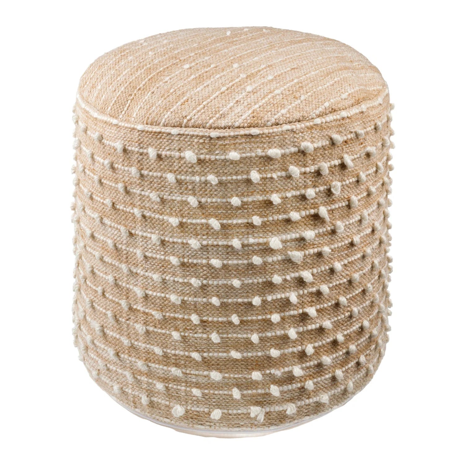 Luxury Upholstered Modern Fabric Pouf European Style for Villa