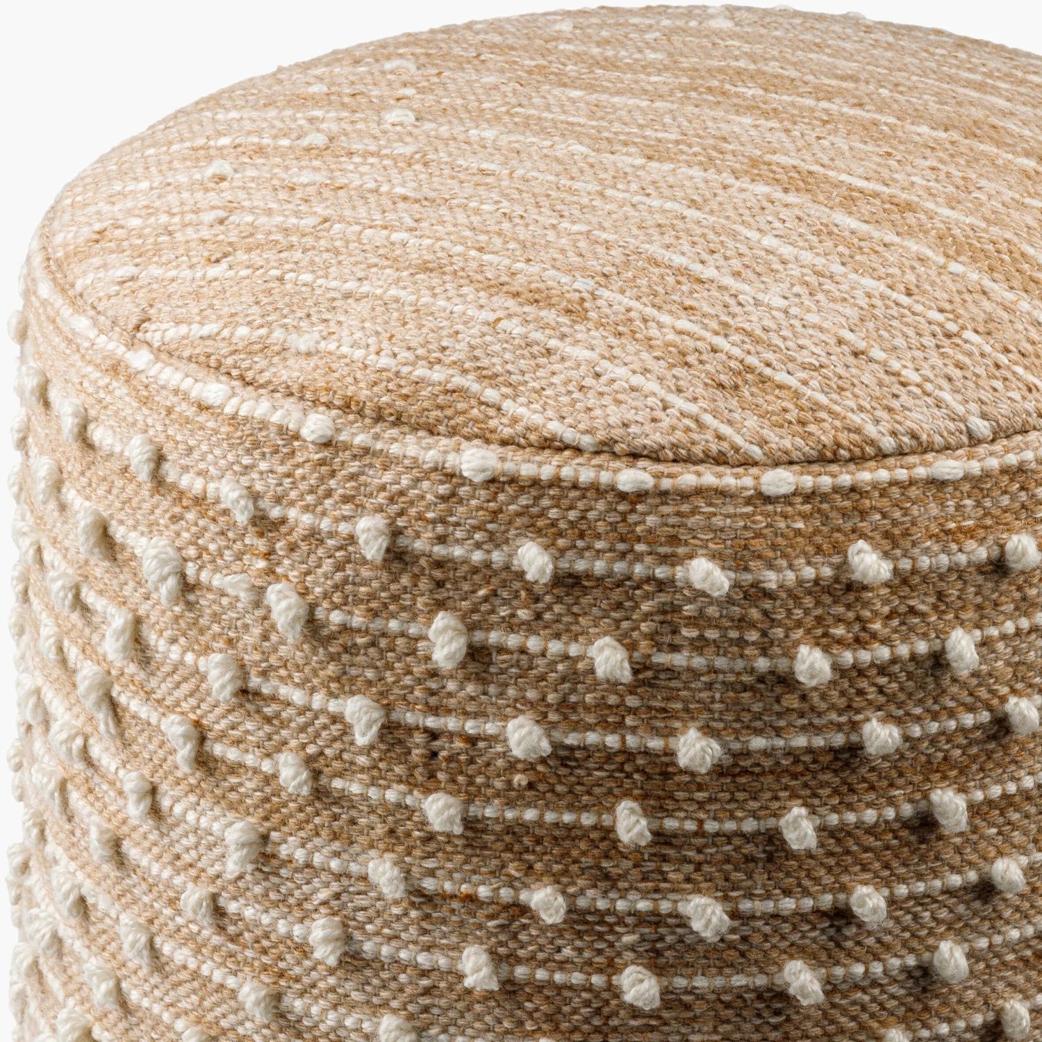 Luxury Upholstered Modern Fabric Pouf European Style for Villa