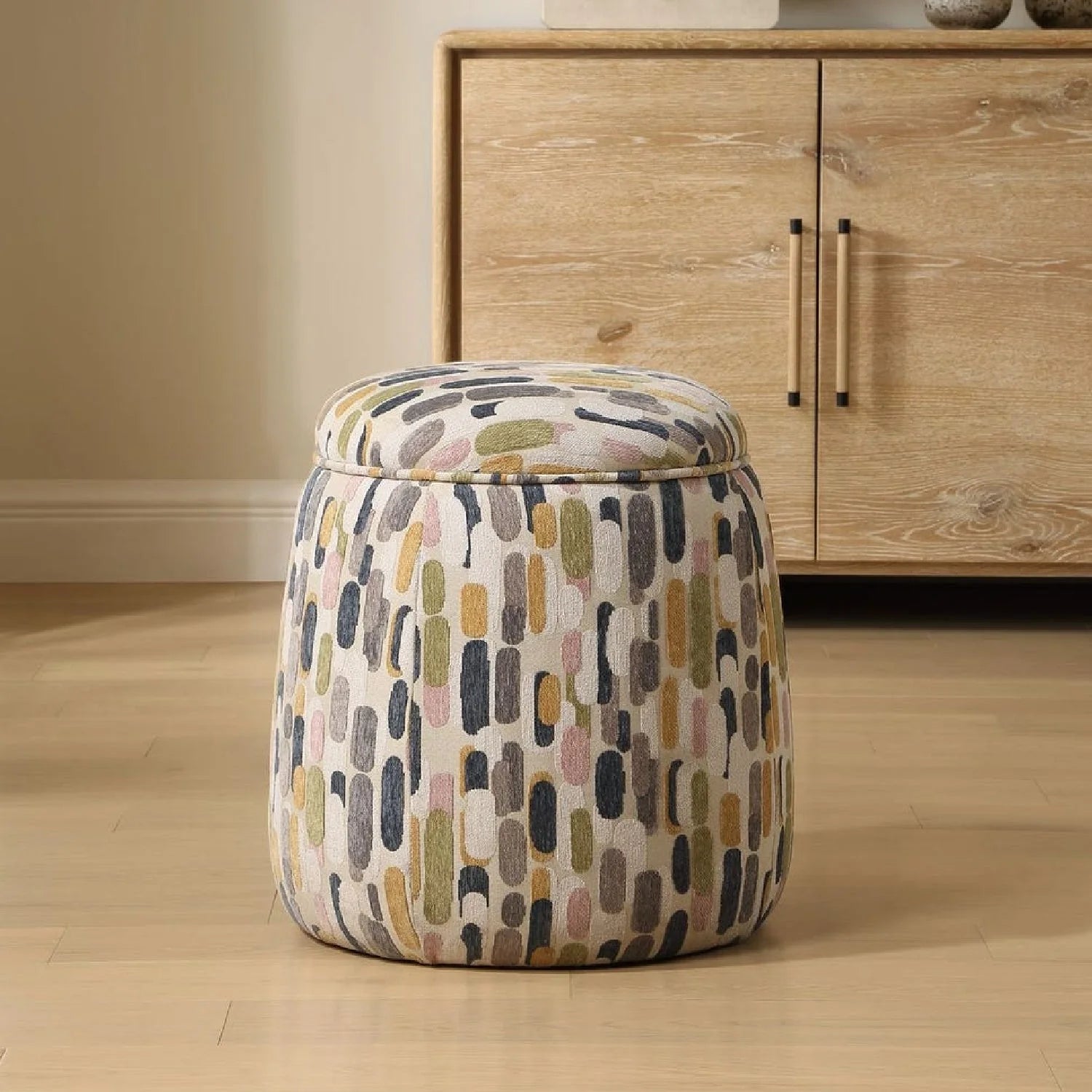 Luxury Upholstered Modern Fabric Storage Ottoman European Style for Villa