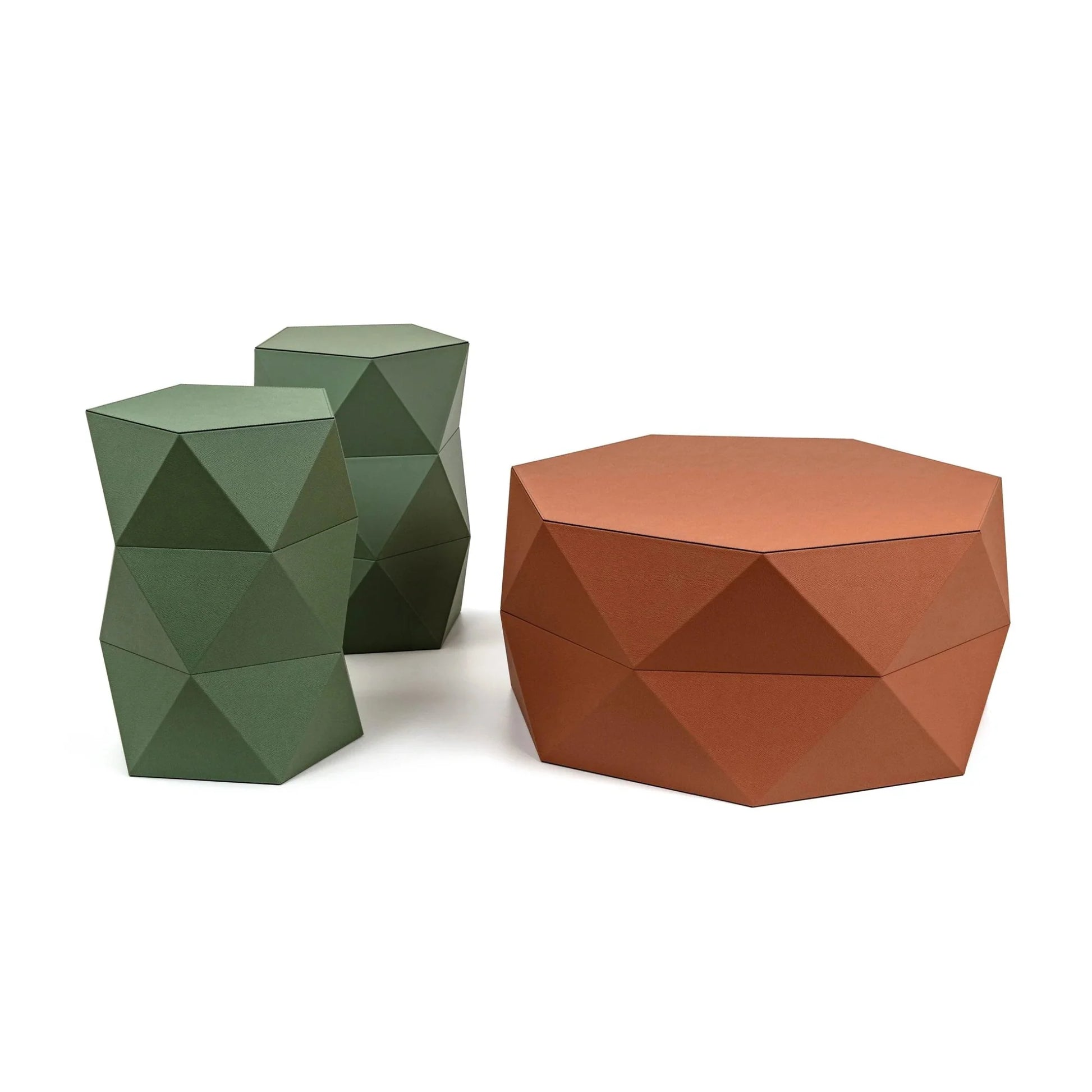 Luxury Upholstered Modern Faceted Accent Stool European Style for Villa