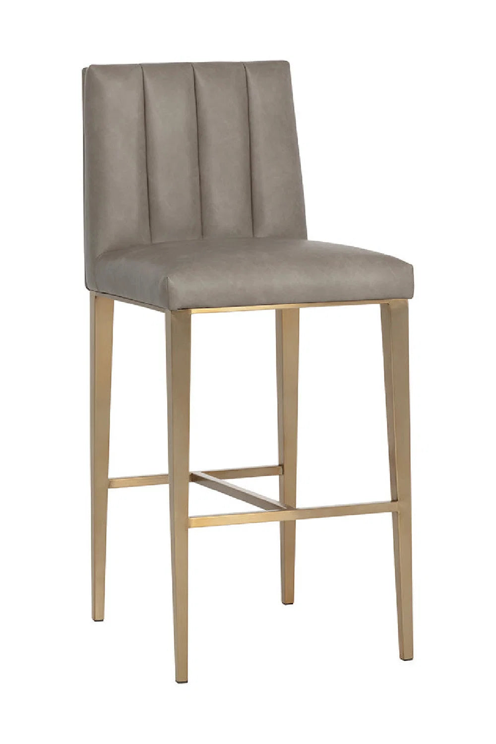 Luxury Upholstered Modern Faux Leather Bar Stool European Style for Villa