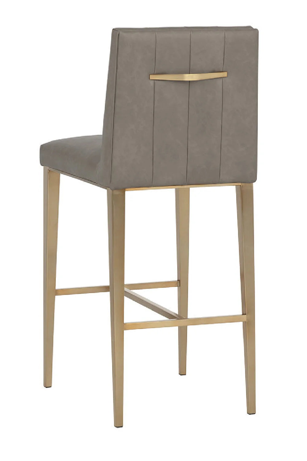 Luxury Upholstered Modern Faux Leather Bar Stool European Style for Villa