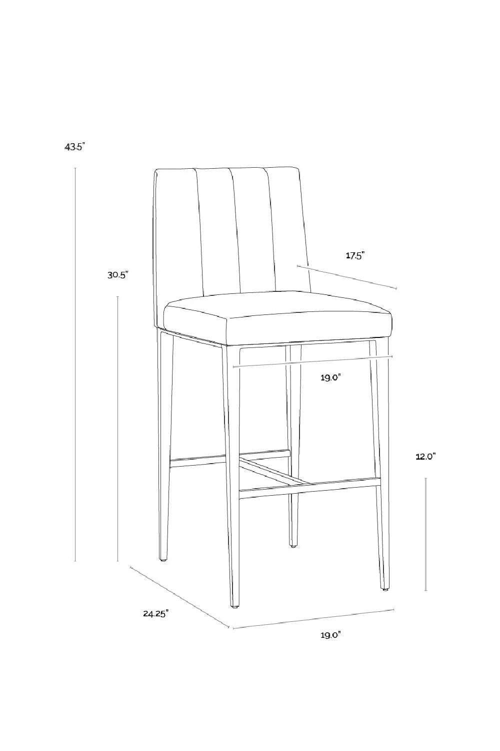 Luxury Upholstered Modern Faux Leather Bar Stool European Style for Villa