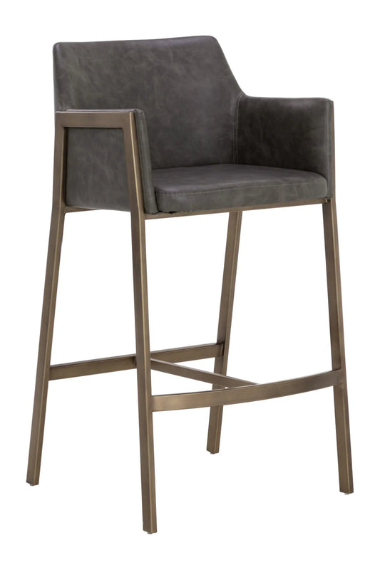 Luxury Upholstered Modern Faux Leather Counter Stool European Style for Villa