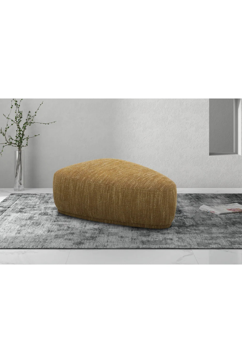Luxury Upholstered Modern Freeform Ottoman European Style for Villa