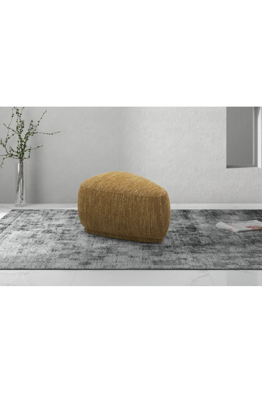 Luxury Upholstered Modern Freeform Ottoman European Style for Villa