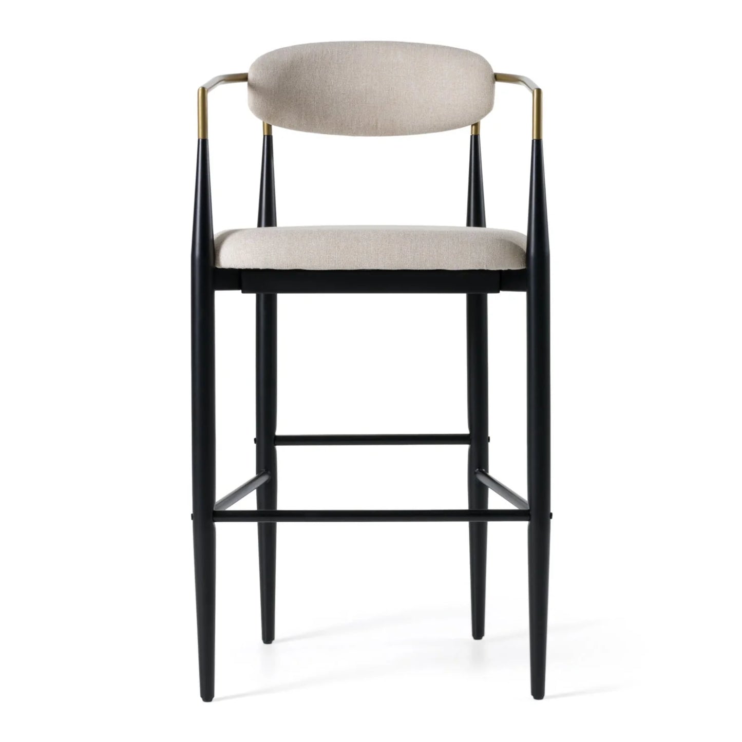 Luxury Upholstered Modern Gold Armed Bar Chair European Style for Villa