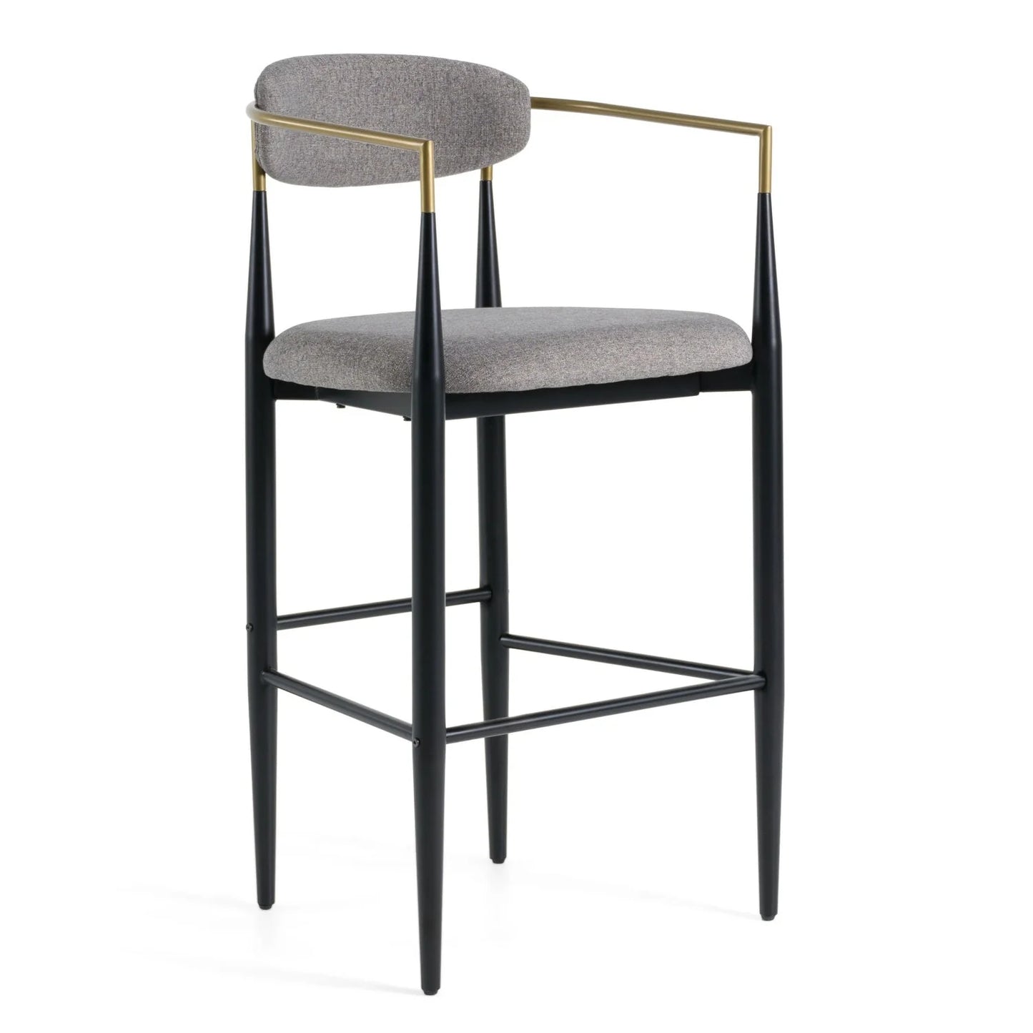 Luxury Upholstered Modern Gold Armed Bar Chair European Style for Villa