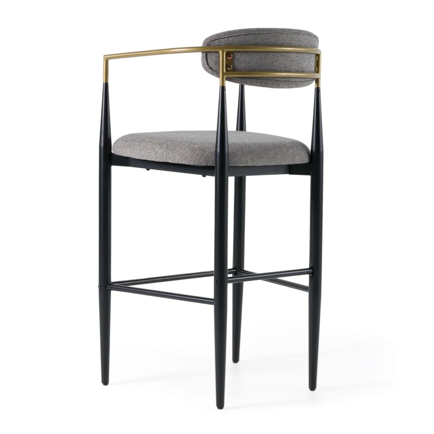 Luxury Upholstered Modern Gold Armed Bar Chair European Style for Villa