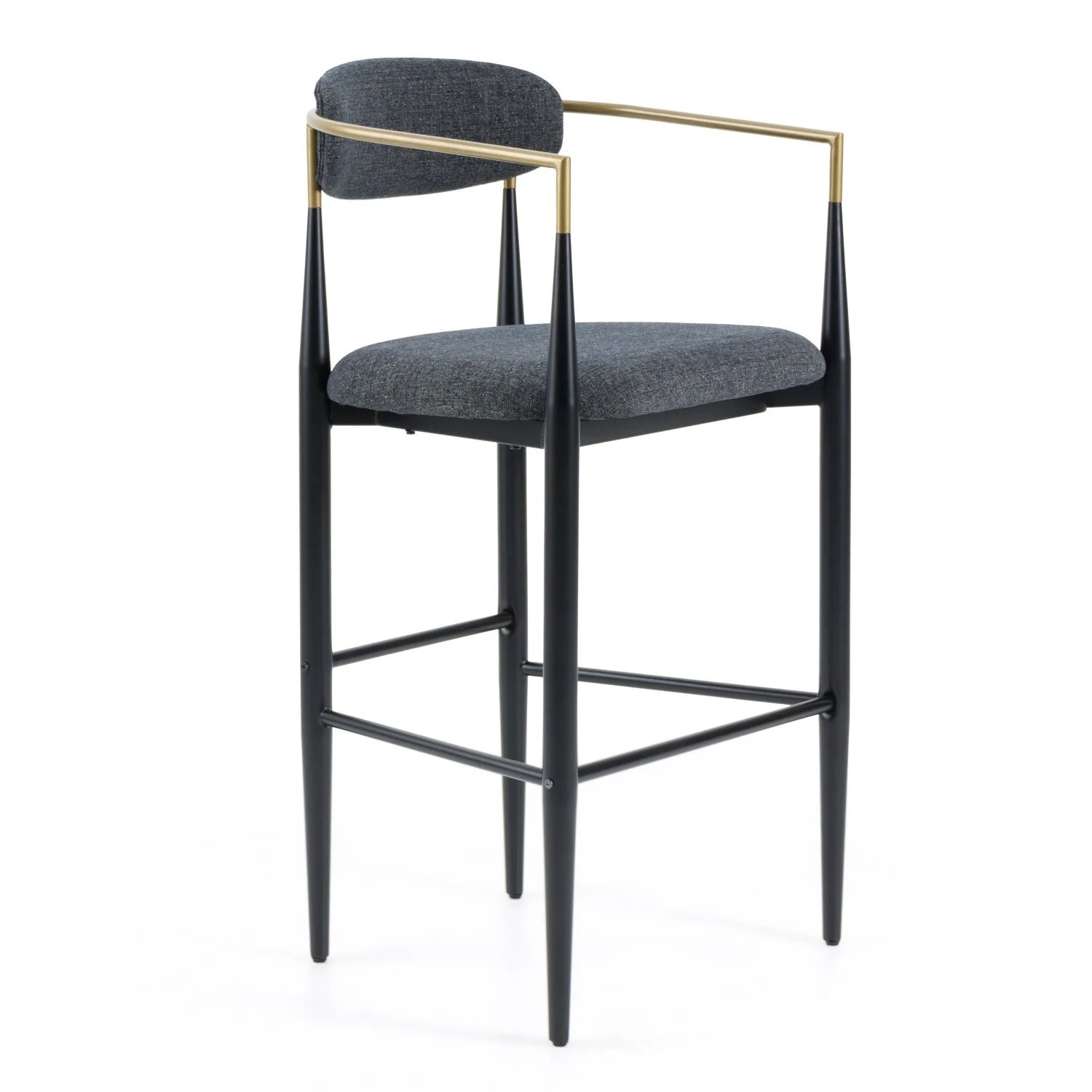 Luxury Upholstered Modern Gold Armed Bar Chair European Style for Villa