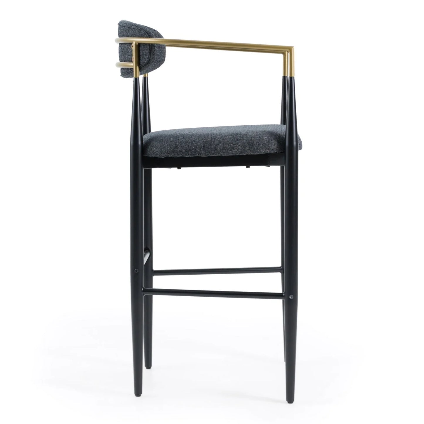 Luxury Upholstered Modern Gold Armed Bar Chair European Style for Villa