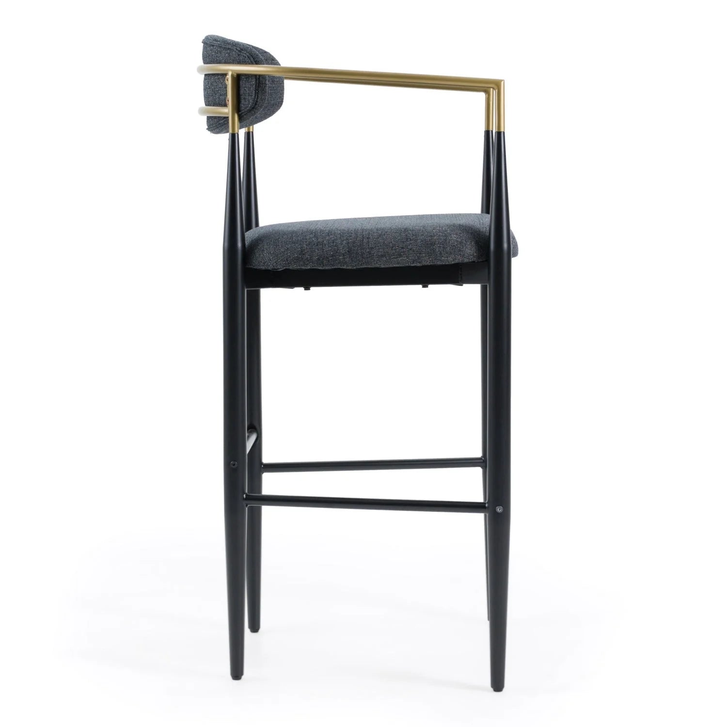 Luxury Upholstered Modern Gold Armed Bar Chair European Style for Villa
