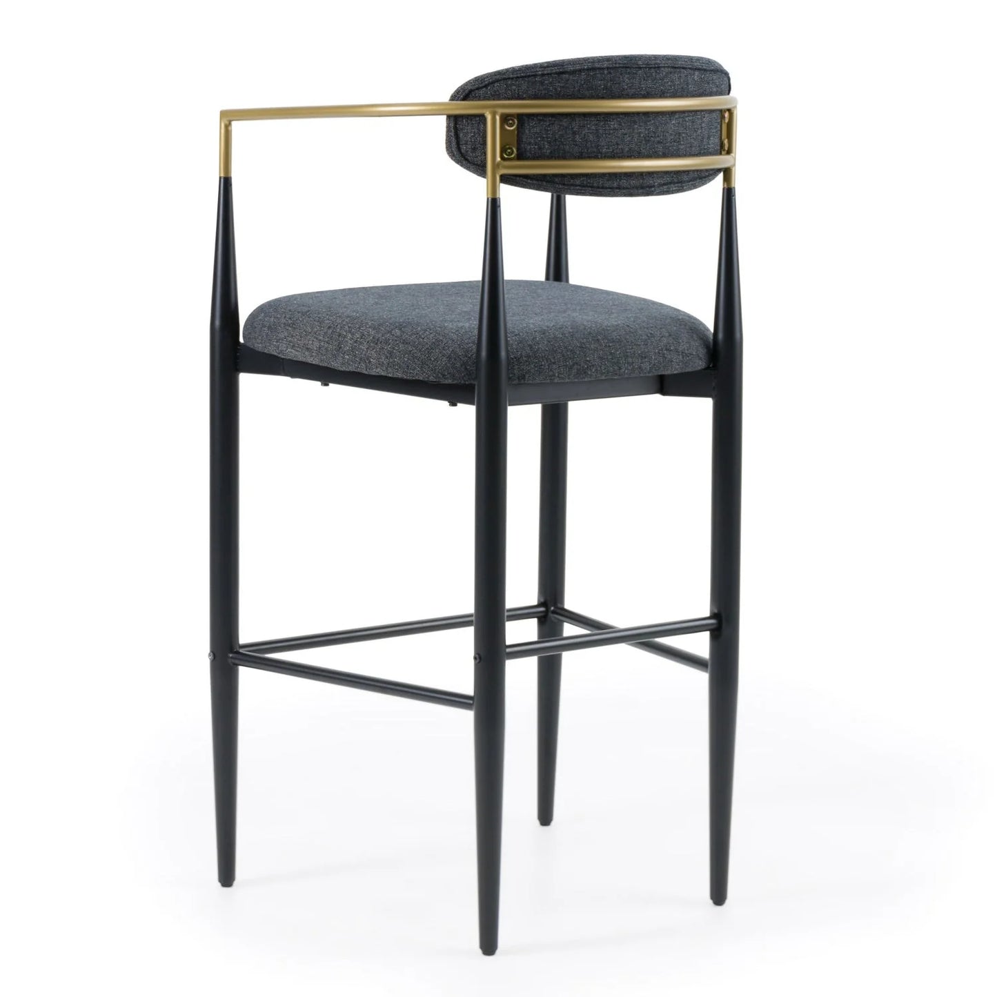 Luxury Upholstered Modern Gold Armed Bar Chair European Style for Villa