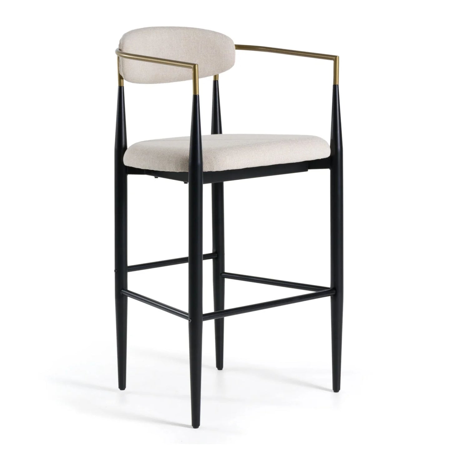 Luxury Upholstered Modern Gold Armed Bar Chair European Style for Villa