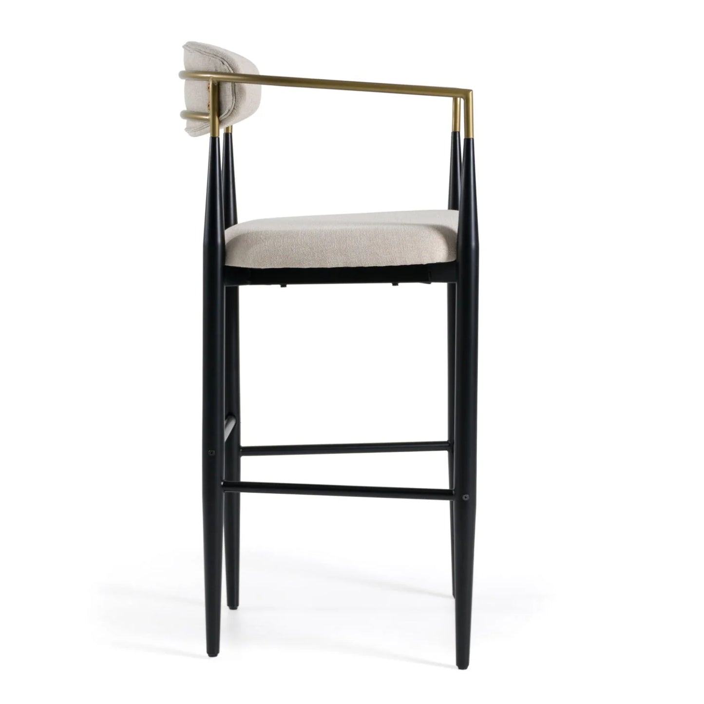 Luxury Upholstered Modern Gold Armed Bar Chair European Style for Villa