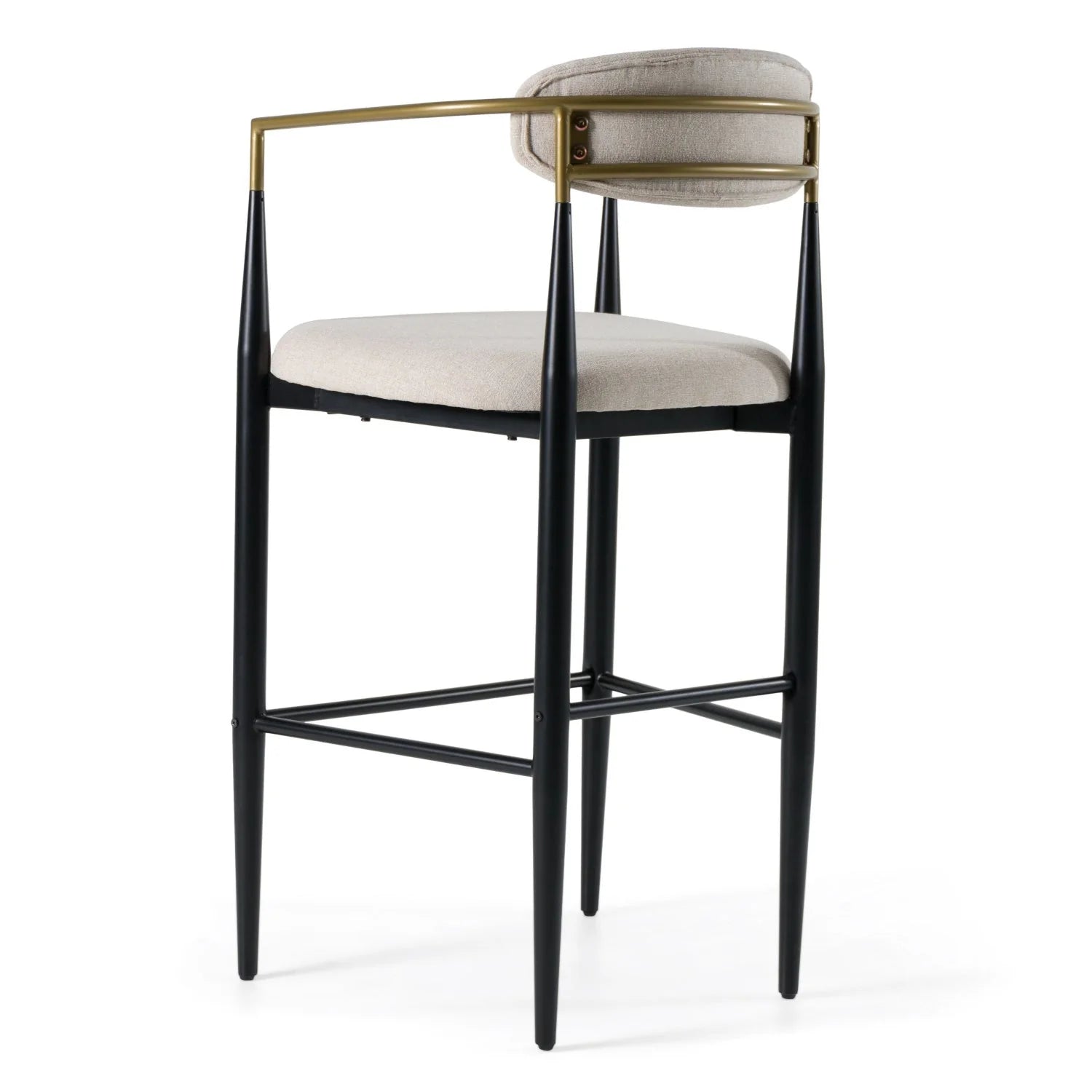 Luxury Upholstered Modern Gold Armed Bar Chair European Style for Villa