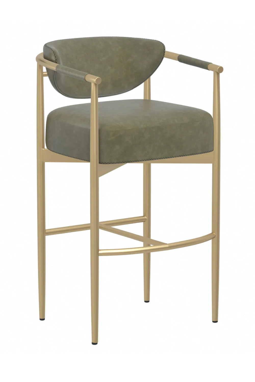 Luxury Upholstered Modern Gold Framed Bar Stool European Style for Villa