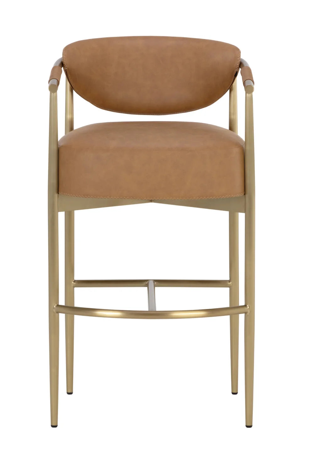 Luxury Upholstered Modern Gold Framed Bar Stool European Style for Villa