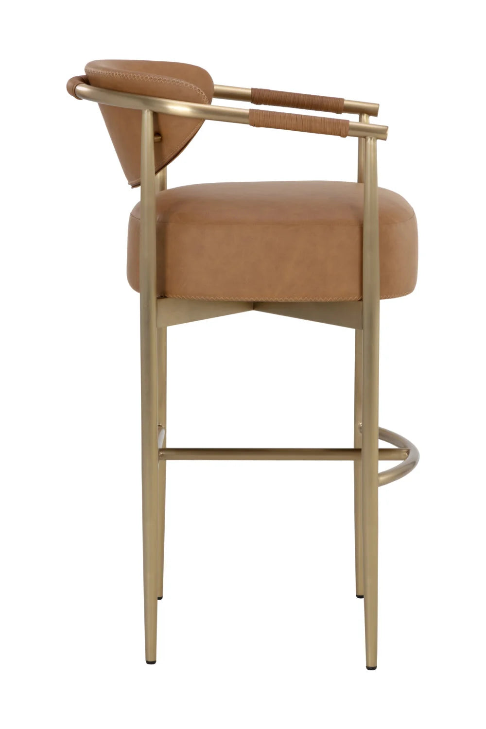 Luxury Upholstered Modern Gold Framed Bar Stool European Style for Villa