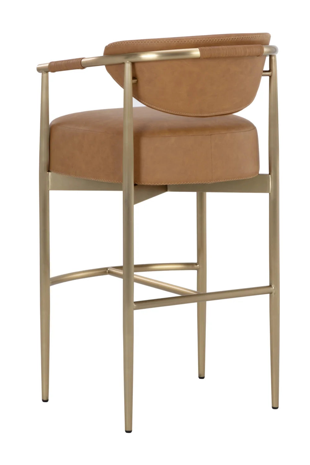 Luxury Upholstered Modern Gold Framed Bar Stool European Style for Villa