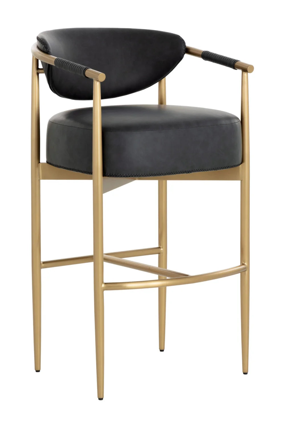 Luxury Upholstered Modern Gold Framed Bar Stool European Style for Villa