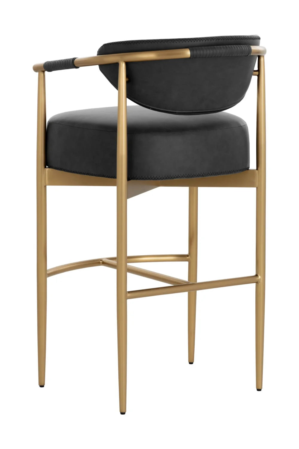 Luxury Upholstered Modern Gold Framed Bar Stool European Style for Villa