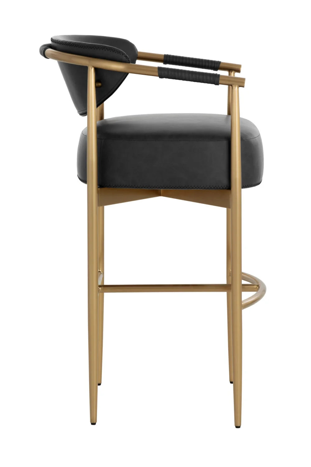 Luxury Upholstered Modern Gold Framed Bar Stool European Style for Villa