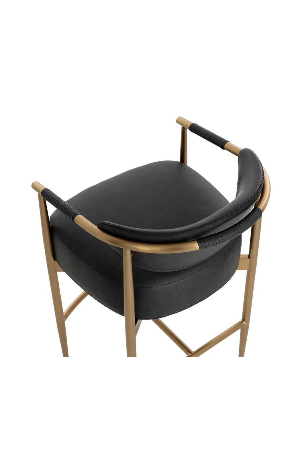 Luxury Upholstered Modern Gold Framed Bar Stool European Style for Villa