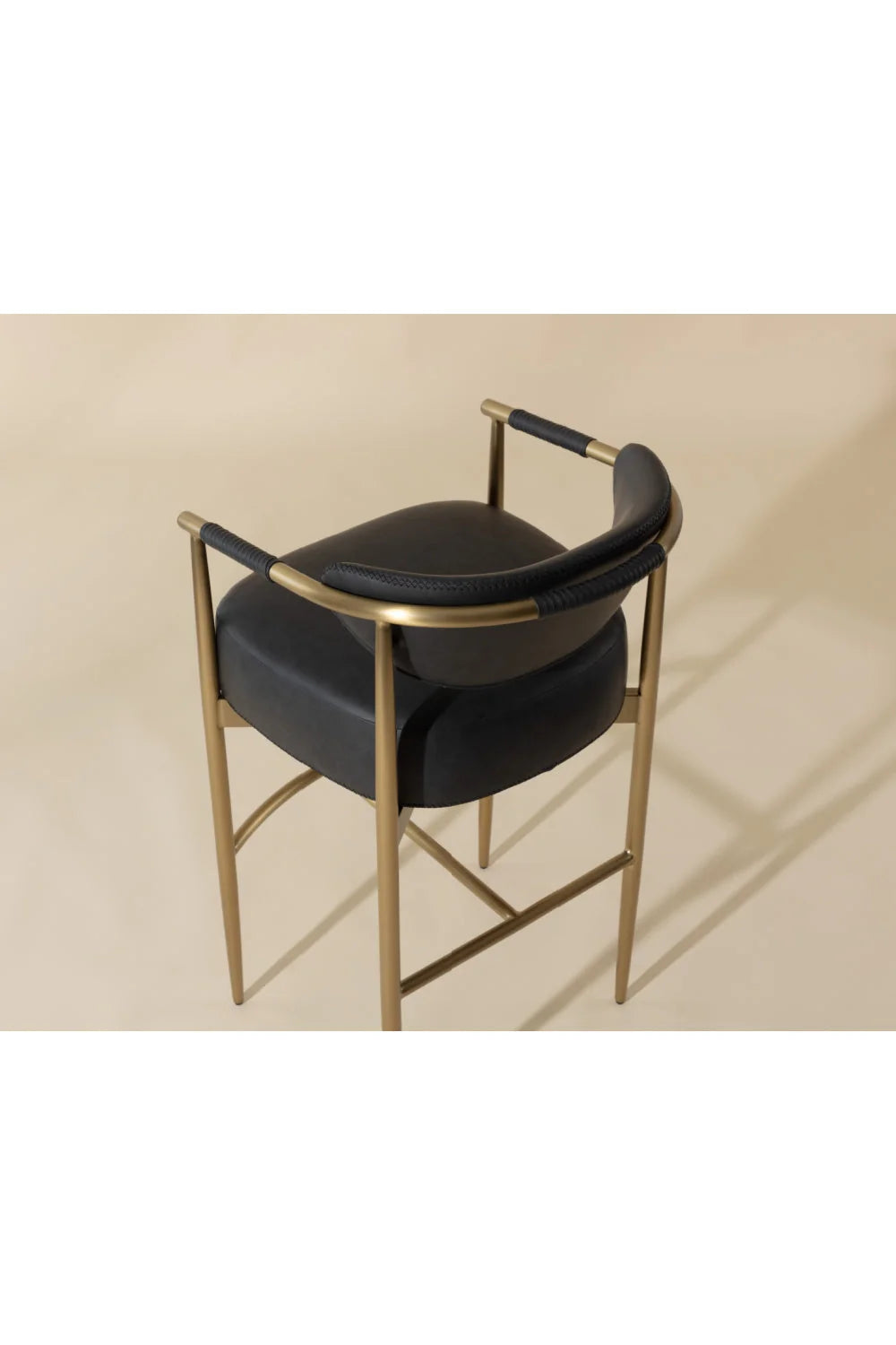 Luxury Upholstered Modern Gold Framed Bar Stool European Style for Villa