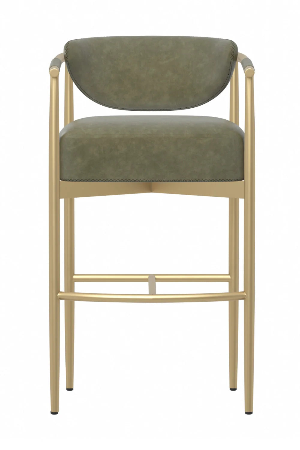 Luxury Upholstered Modern Gold Framed Bar Stool European Style for Villa
