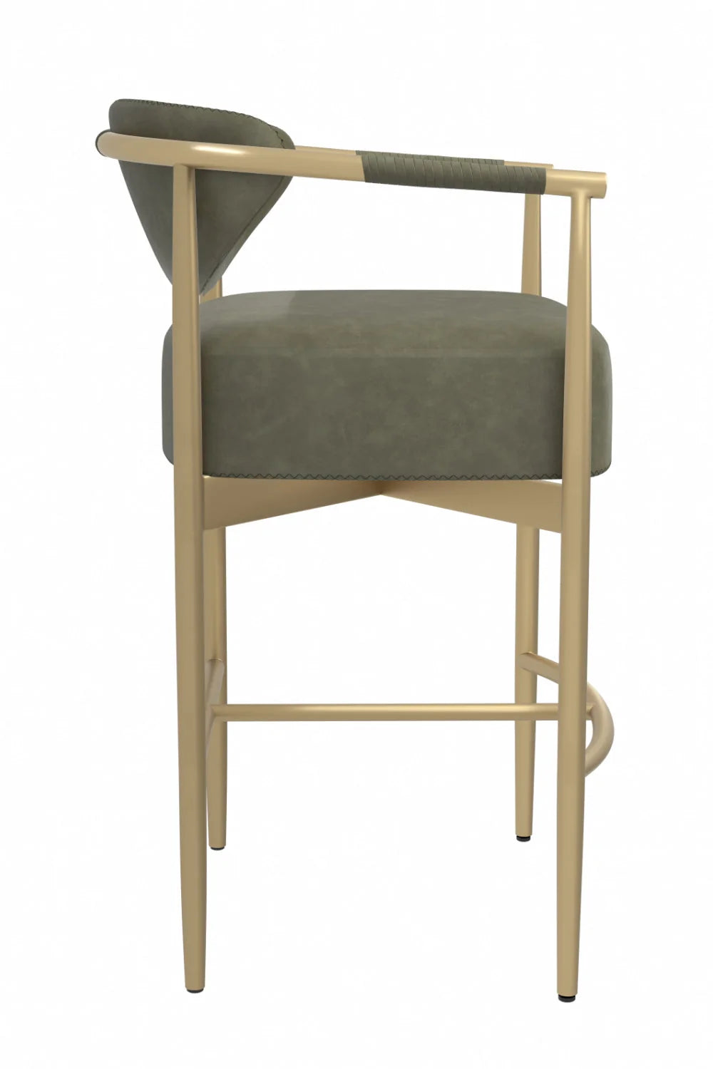 Luxury Upholstered Modern Gold Framed Bar Stool European Style for Villa