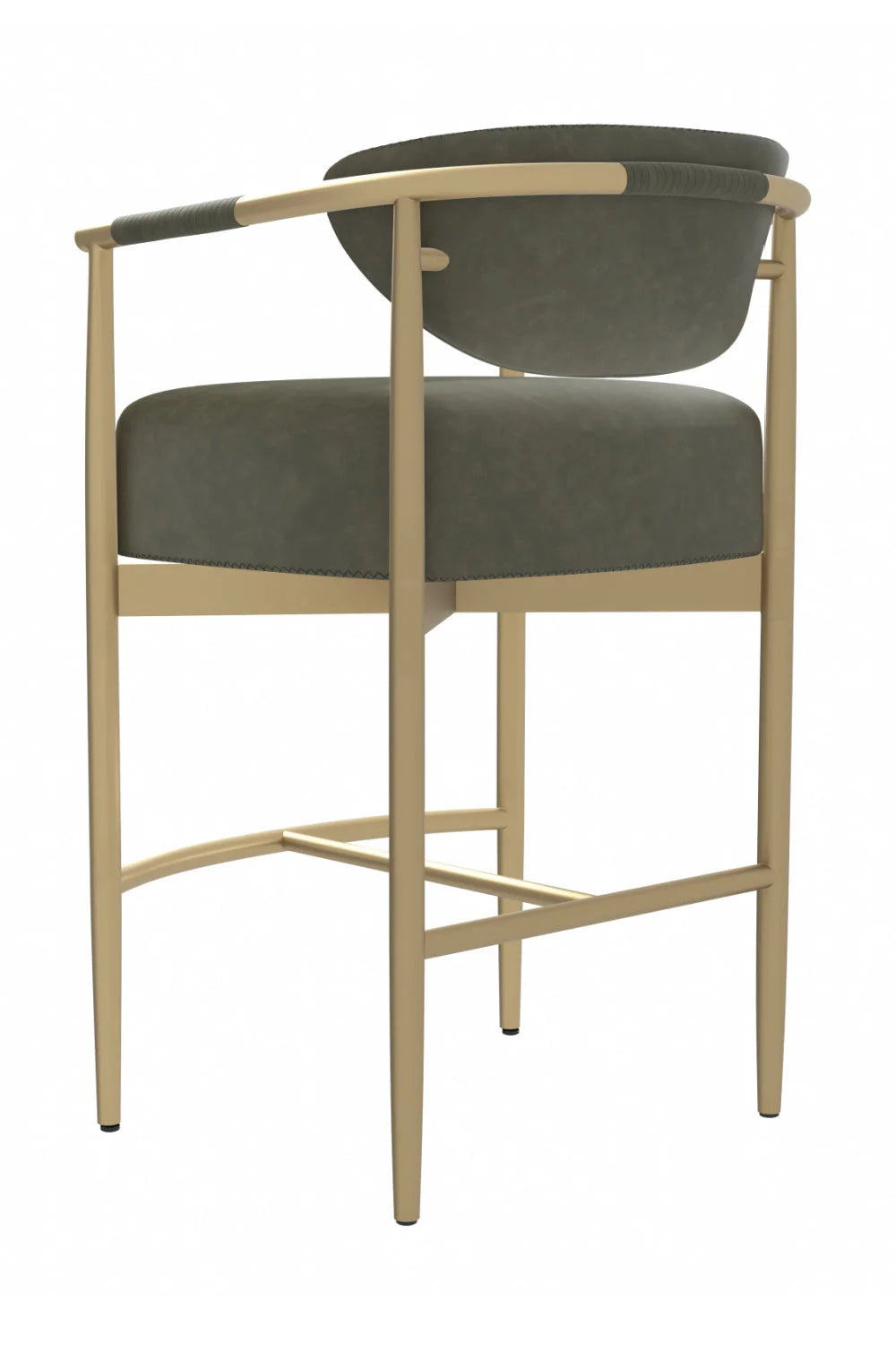 Luxury Upholstered Modern Gold Framed Bar Stool European Style for Villa