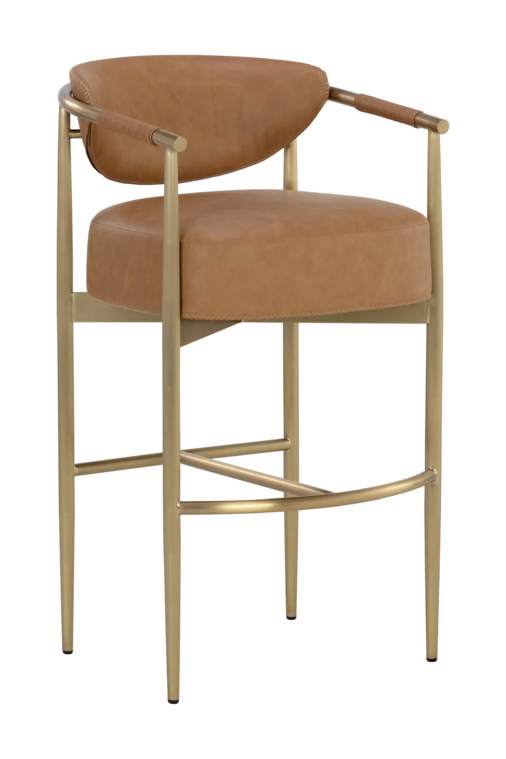 Luxury Upholstered Modern Gold Framed Bar Stool European Style for Villa