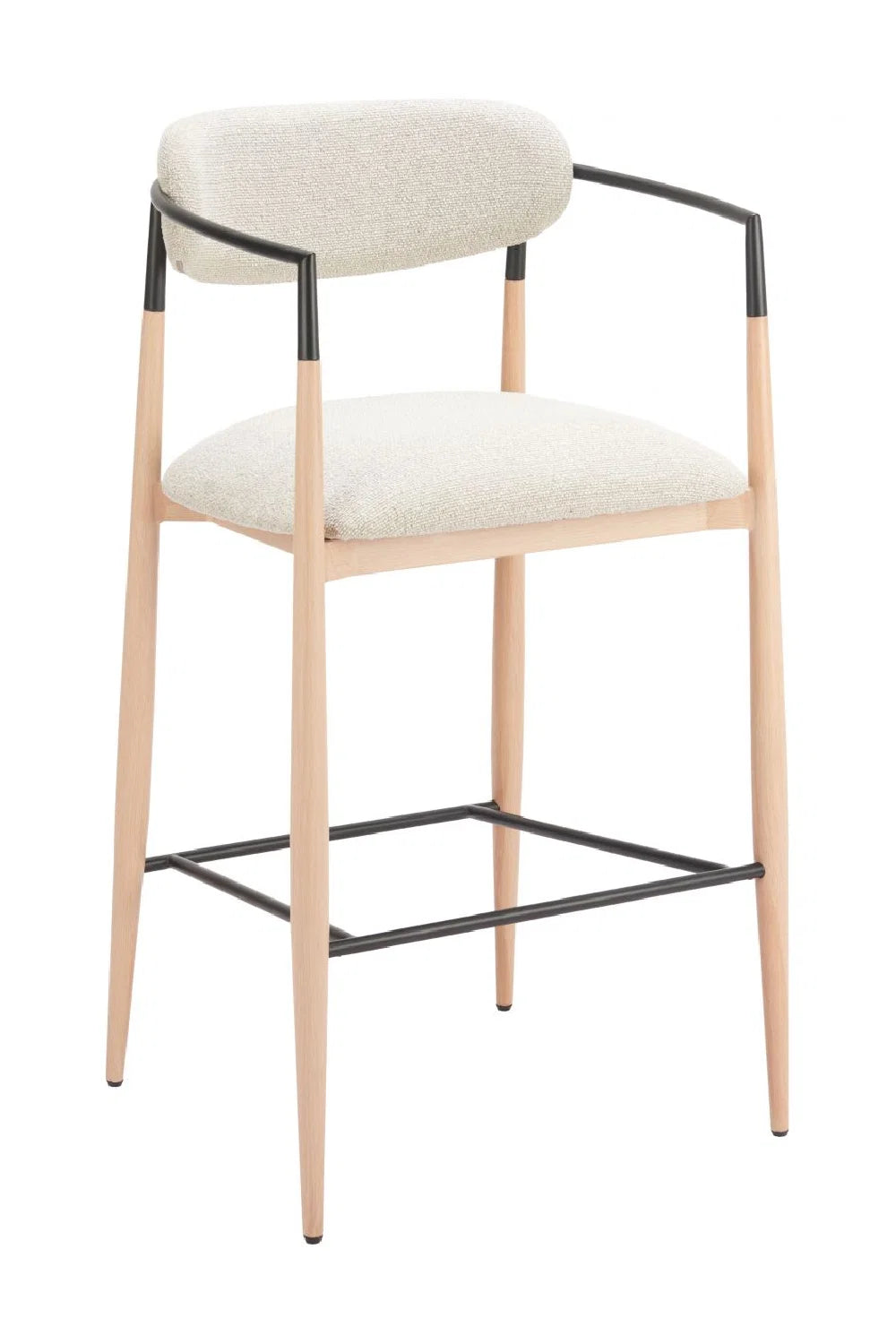 Luxury Upholstered Modern Gray Bar Stool European Style for Villa