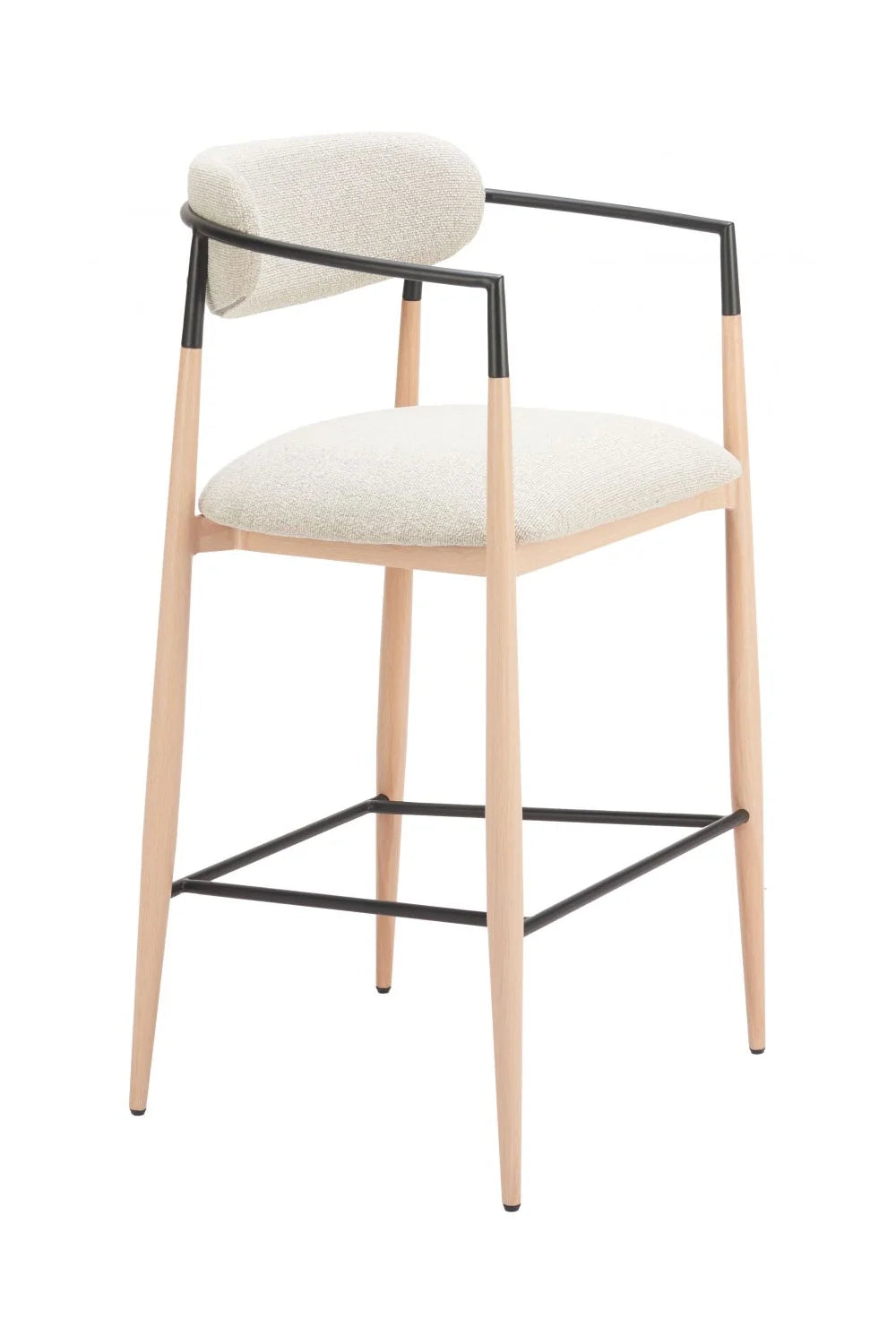Luxury Upholstered Modern Gray Bar Stool European Style for Villa