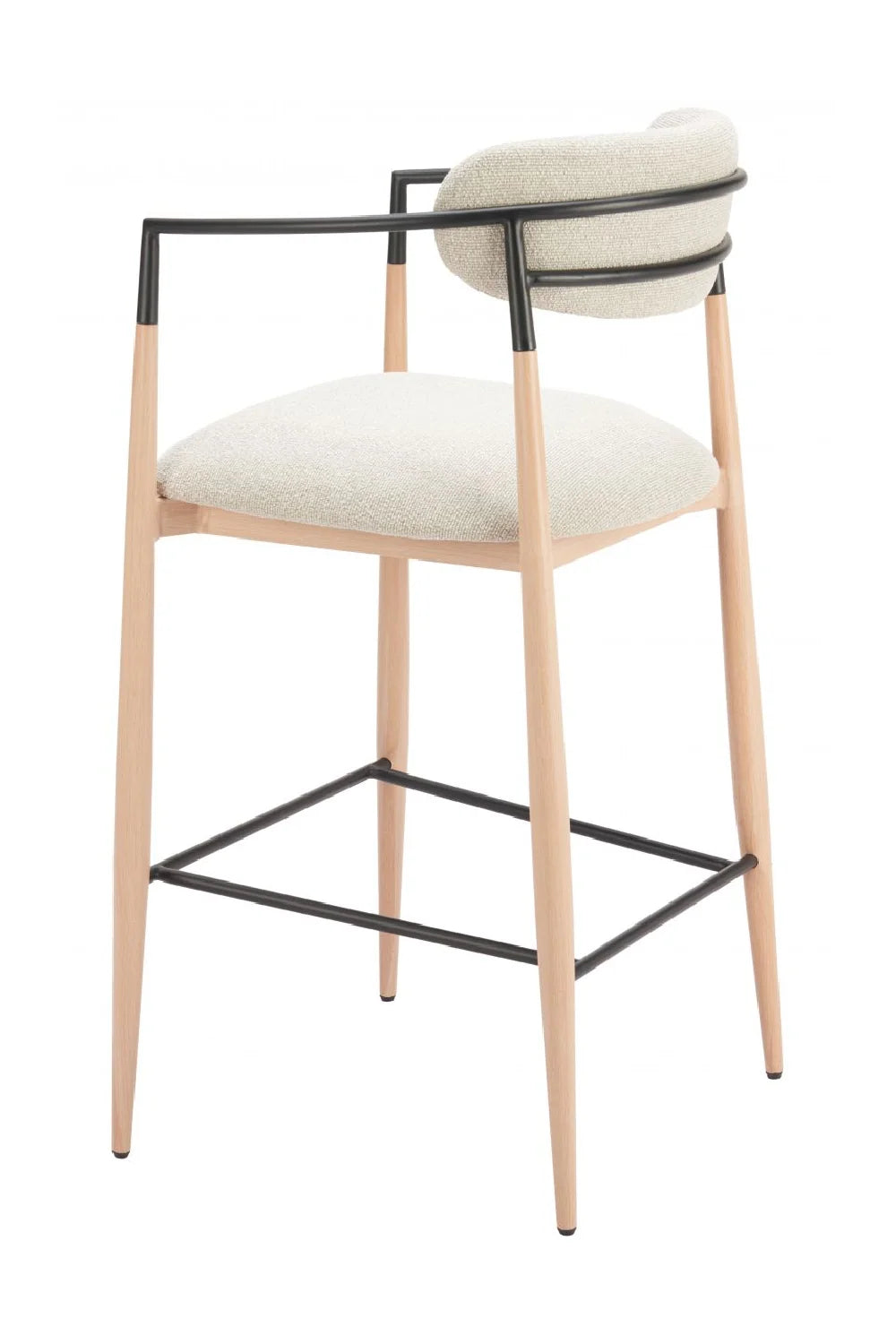 Luxury Upholstered Modern Gray Bar Stool European Style for Villa