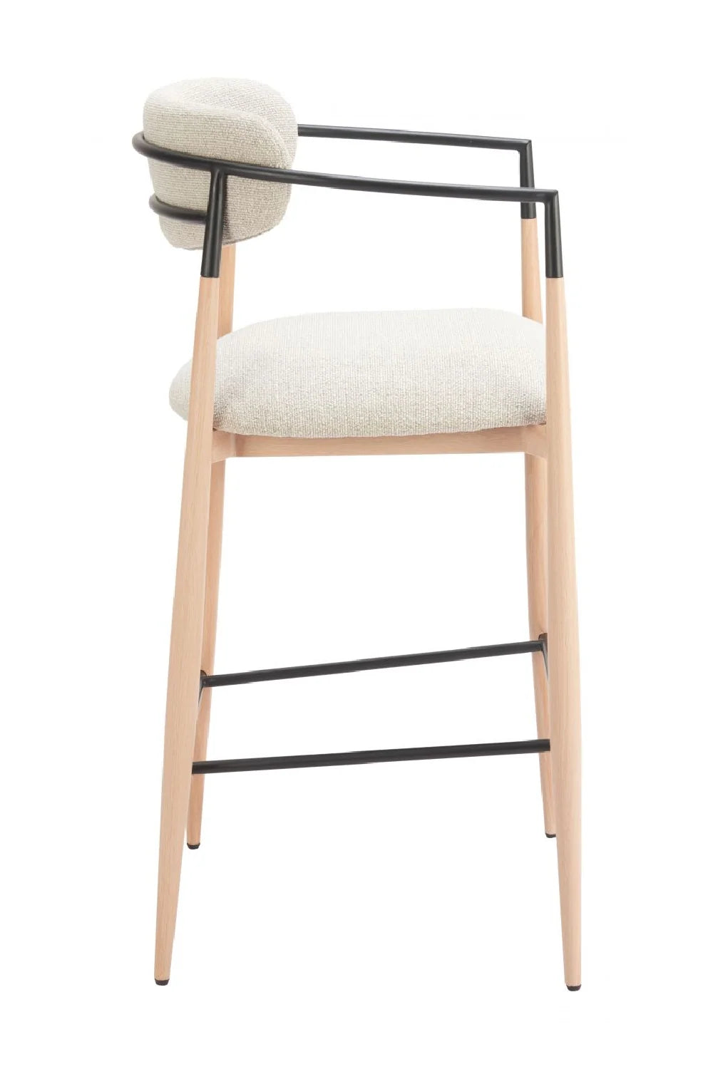 Luxury Upholstered Modern Gray Bar Stool European Style for Villa