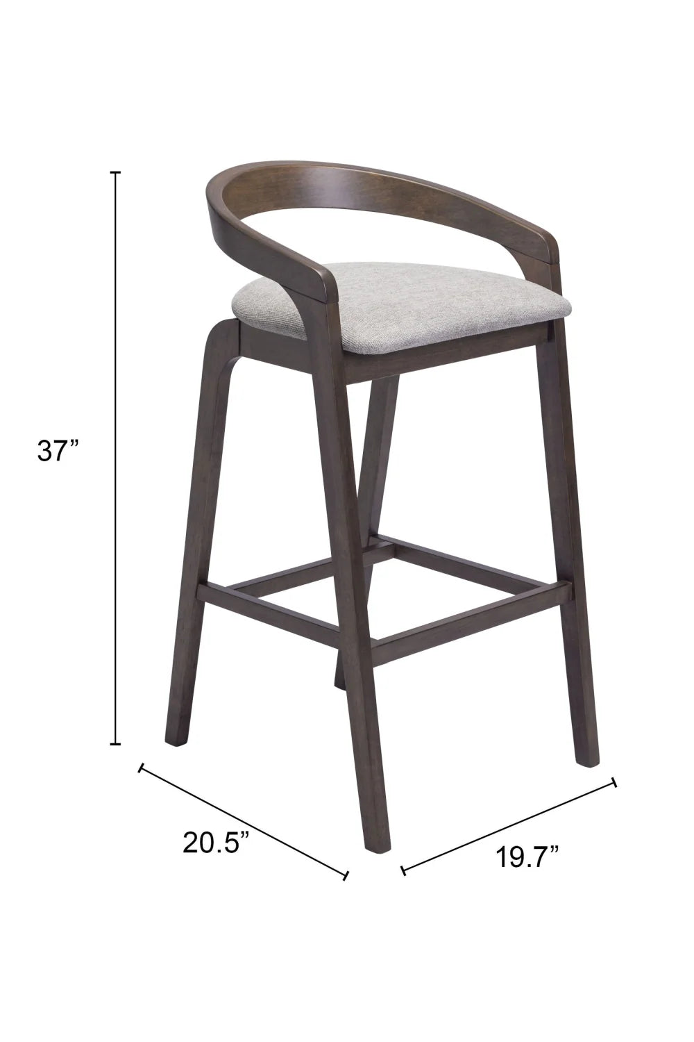 Luxury Upholstered Modern Gray Bar Stool European Style for Villa