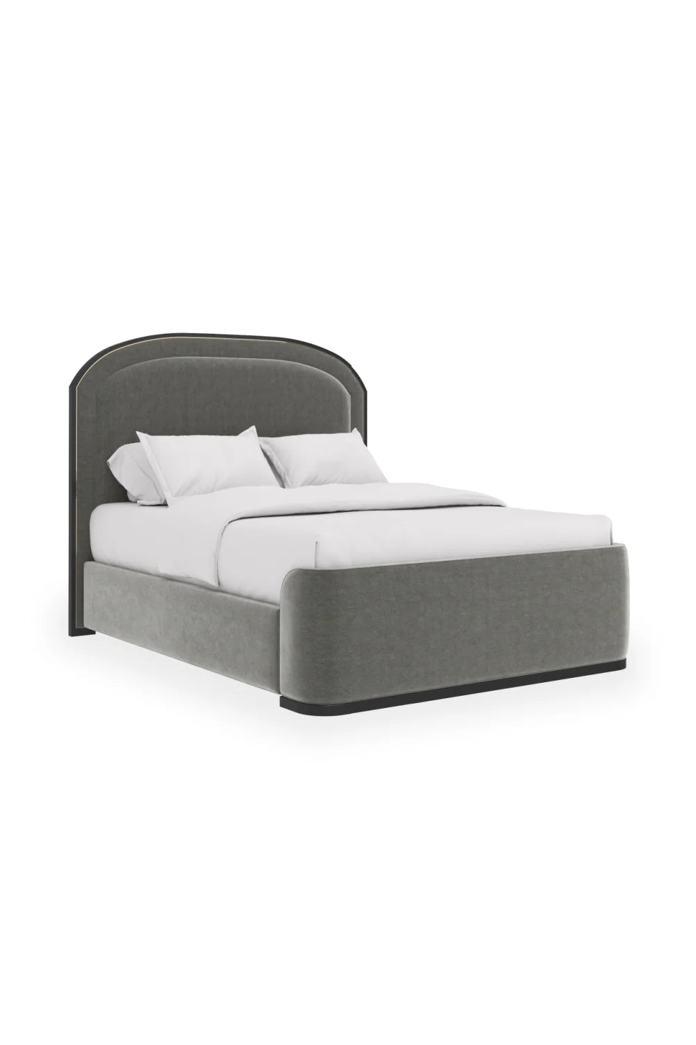 Luxury Upholstered Modern Gray Bed European Style for Villa