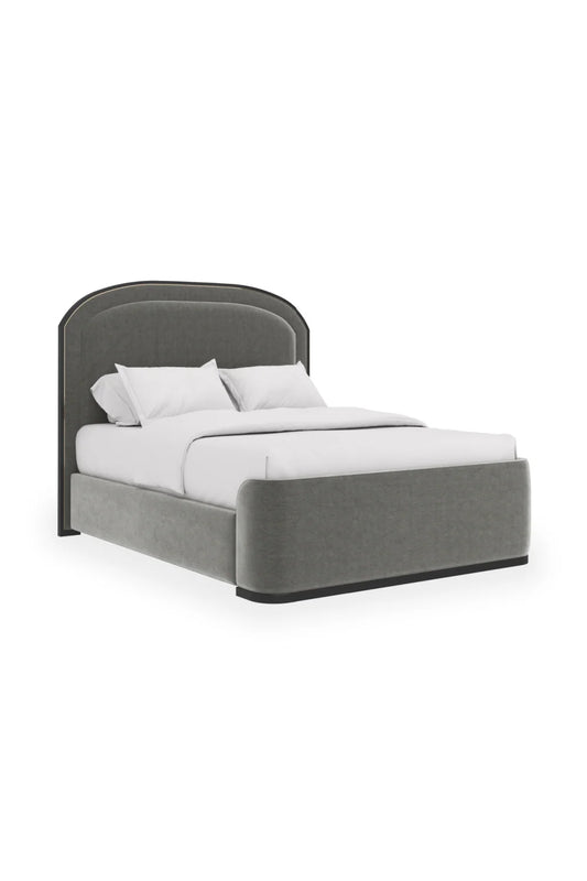 Luxury Upholstered Modern Gray Bed European Style for Villa