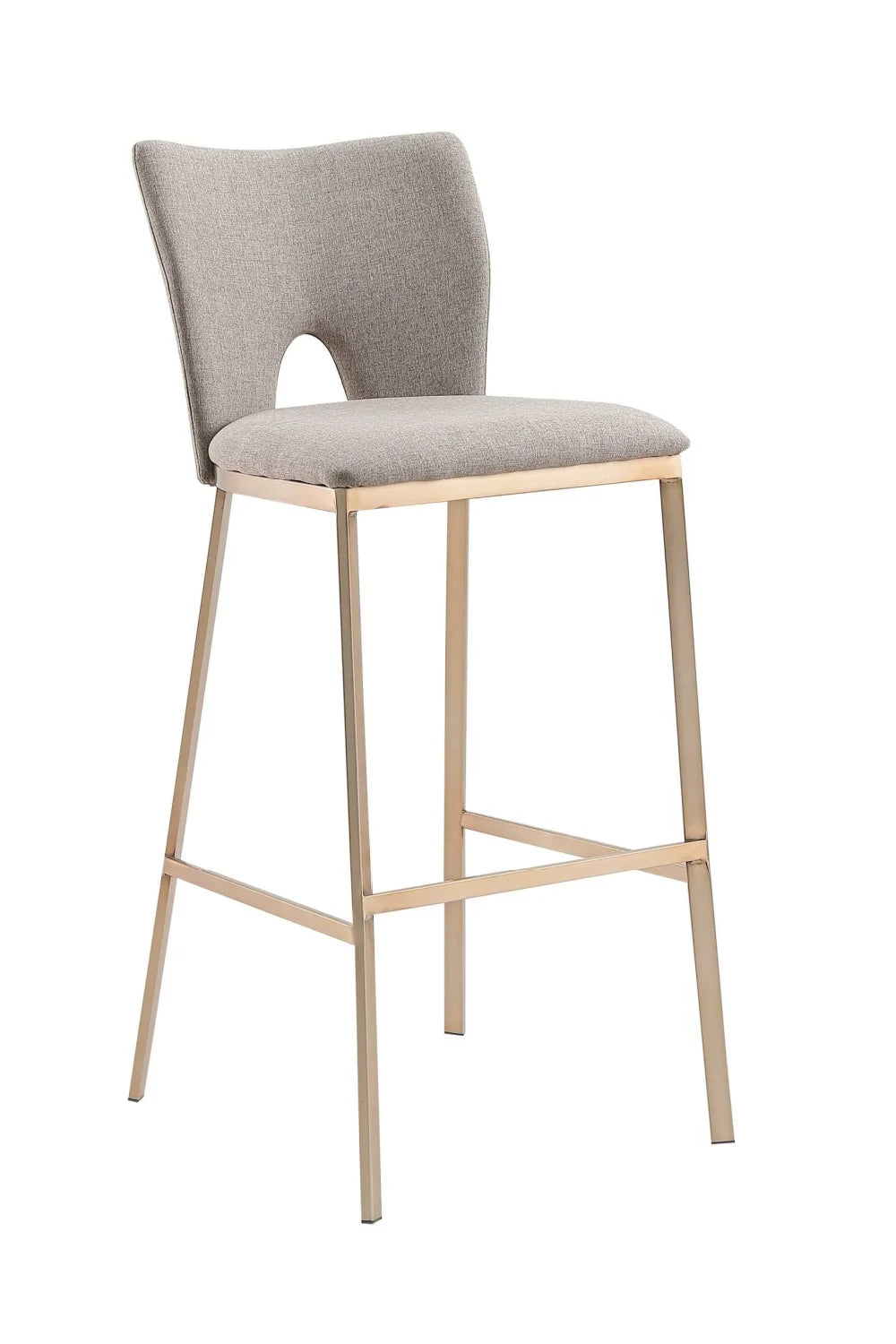 Luxury Upholstered Modern Gray Fabric Bar Stools European Style for Villa