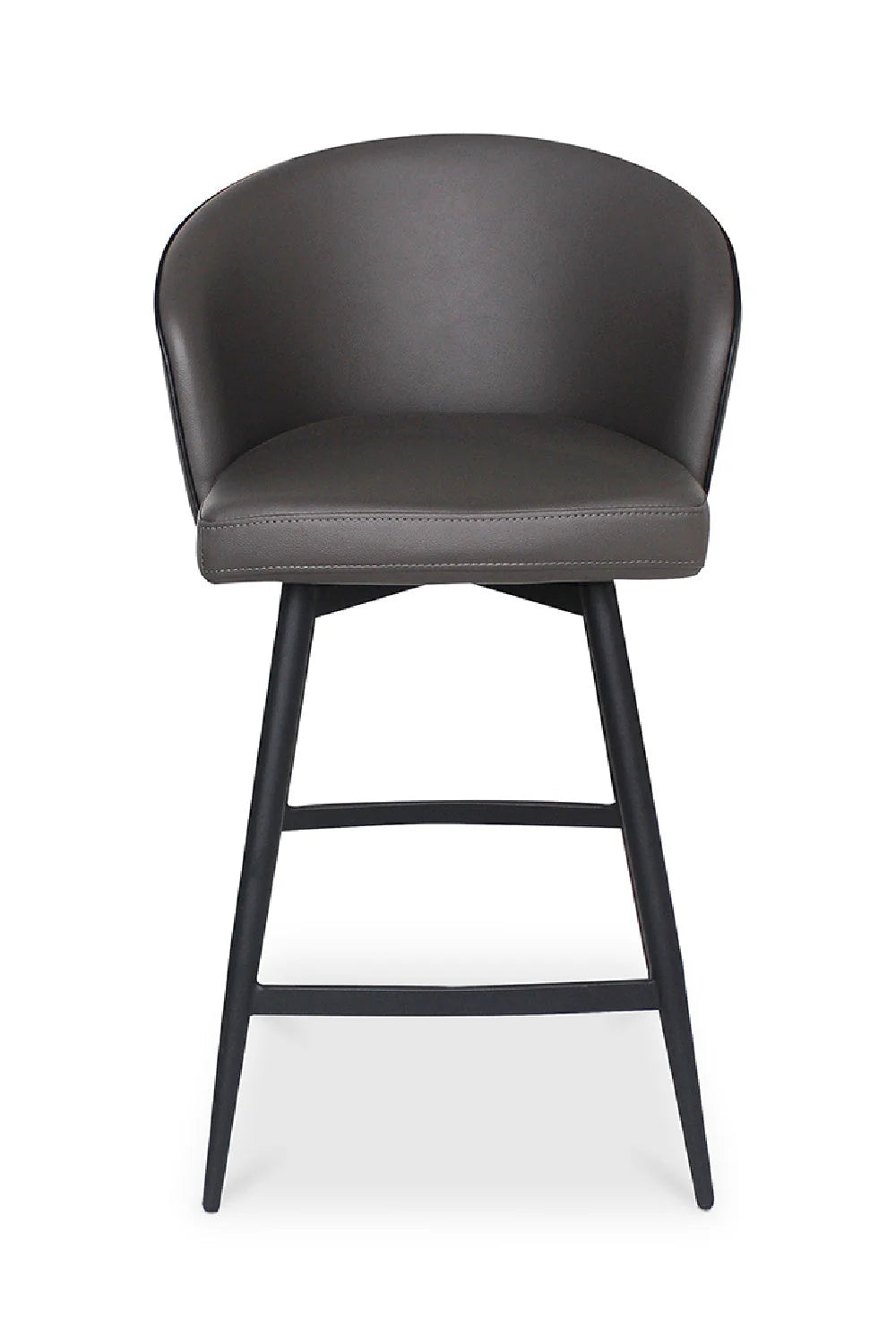 Luxury Upholstered Modern Gray Swivel Counter Stool European Style for Villa