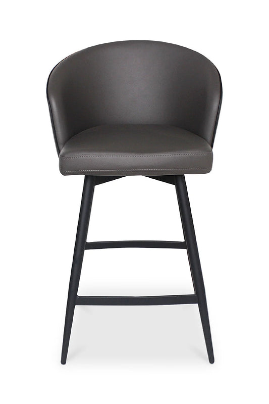 Luxury Upholstered Modern Gray Swivel Counter Stool European Style for Villa