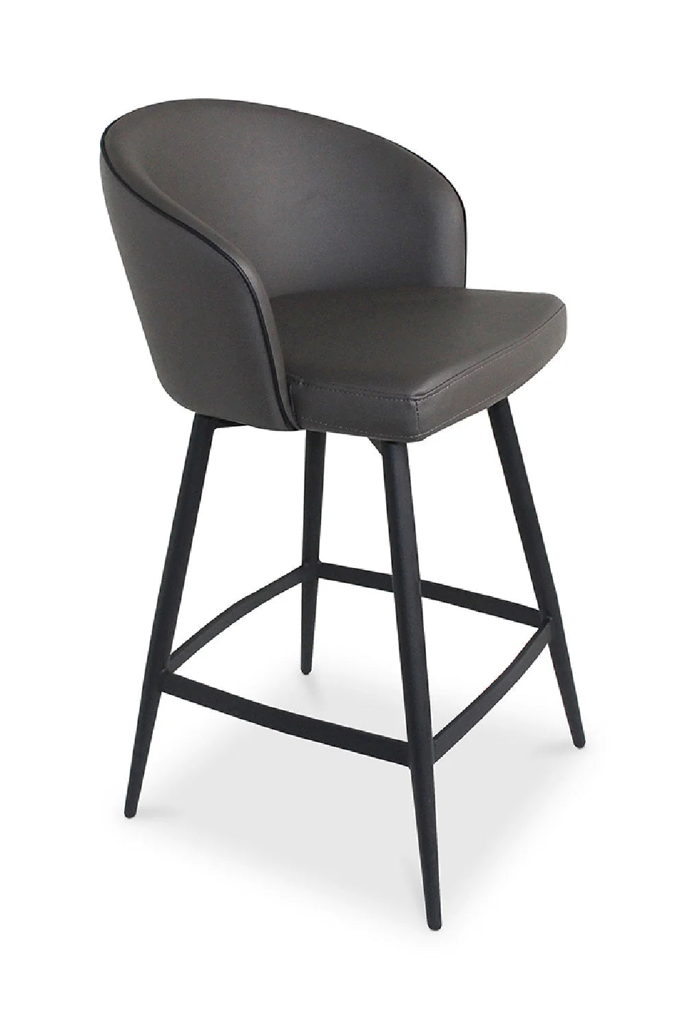 Luxury Upholstered Modern Gray Swivel Counter Stool European Style for Villa