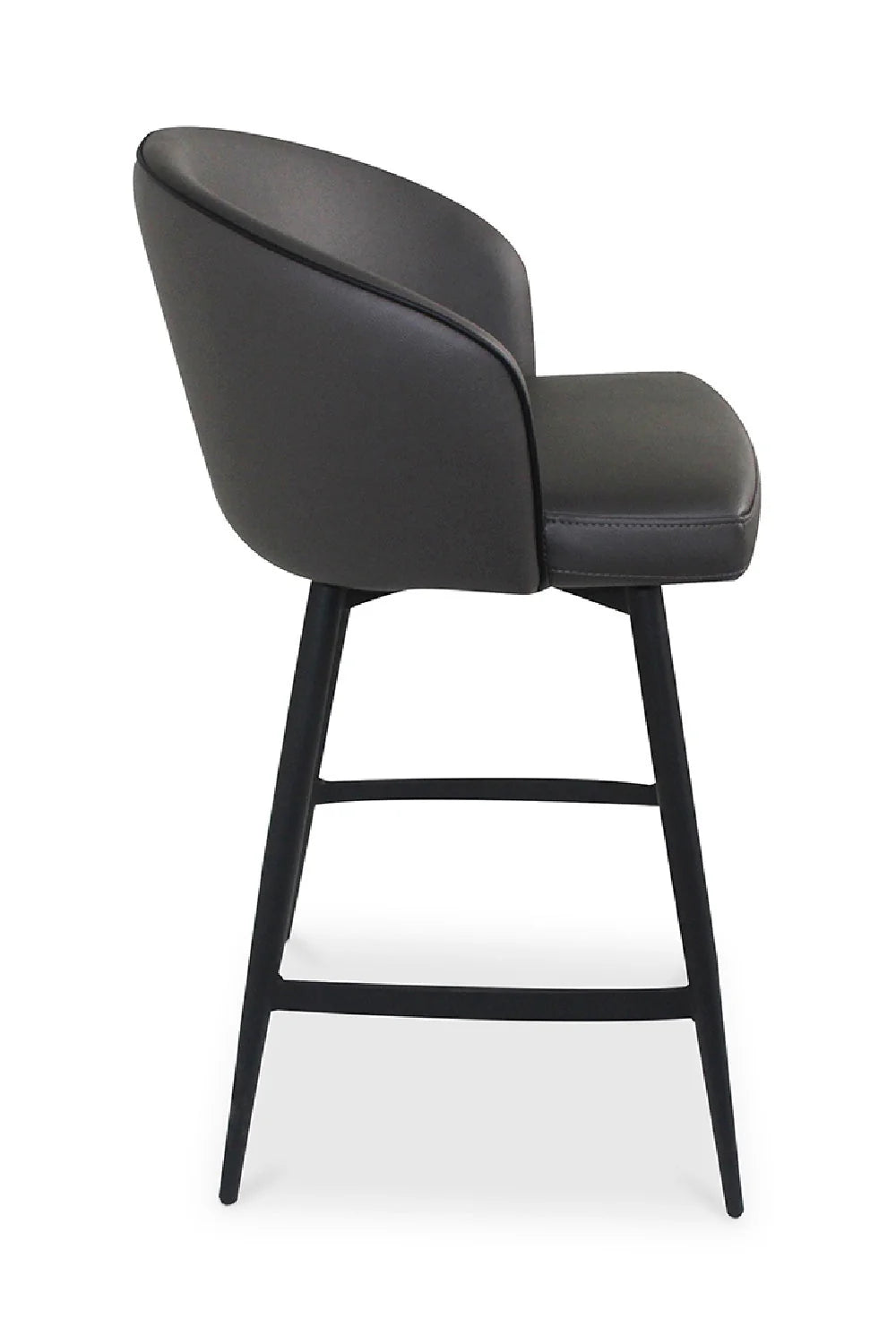 Luxury Upholstered Modern Gray Swivel Counter Stool European Style for Villa